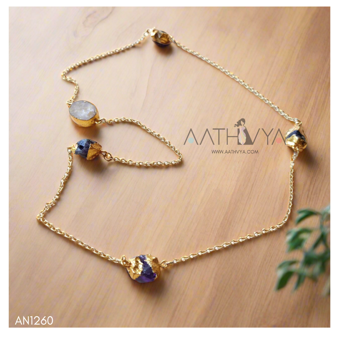 ROSE QUARTZ-AMETHYST CHAIN - AN1260
