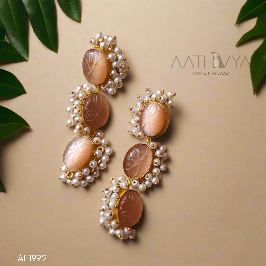 CARVED STONE DANGLERS - AE1992