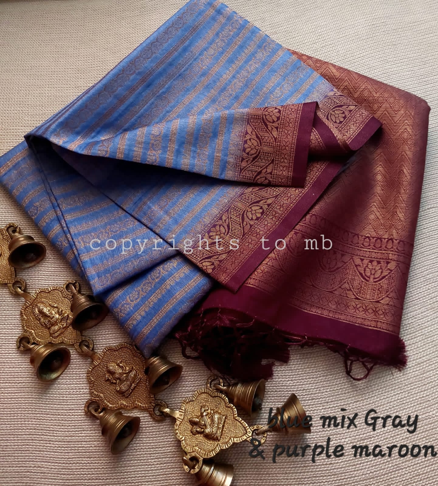 MULBERRY SILK-COTTON SAREE - AS1717