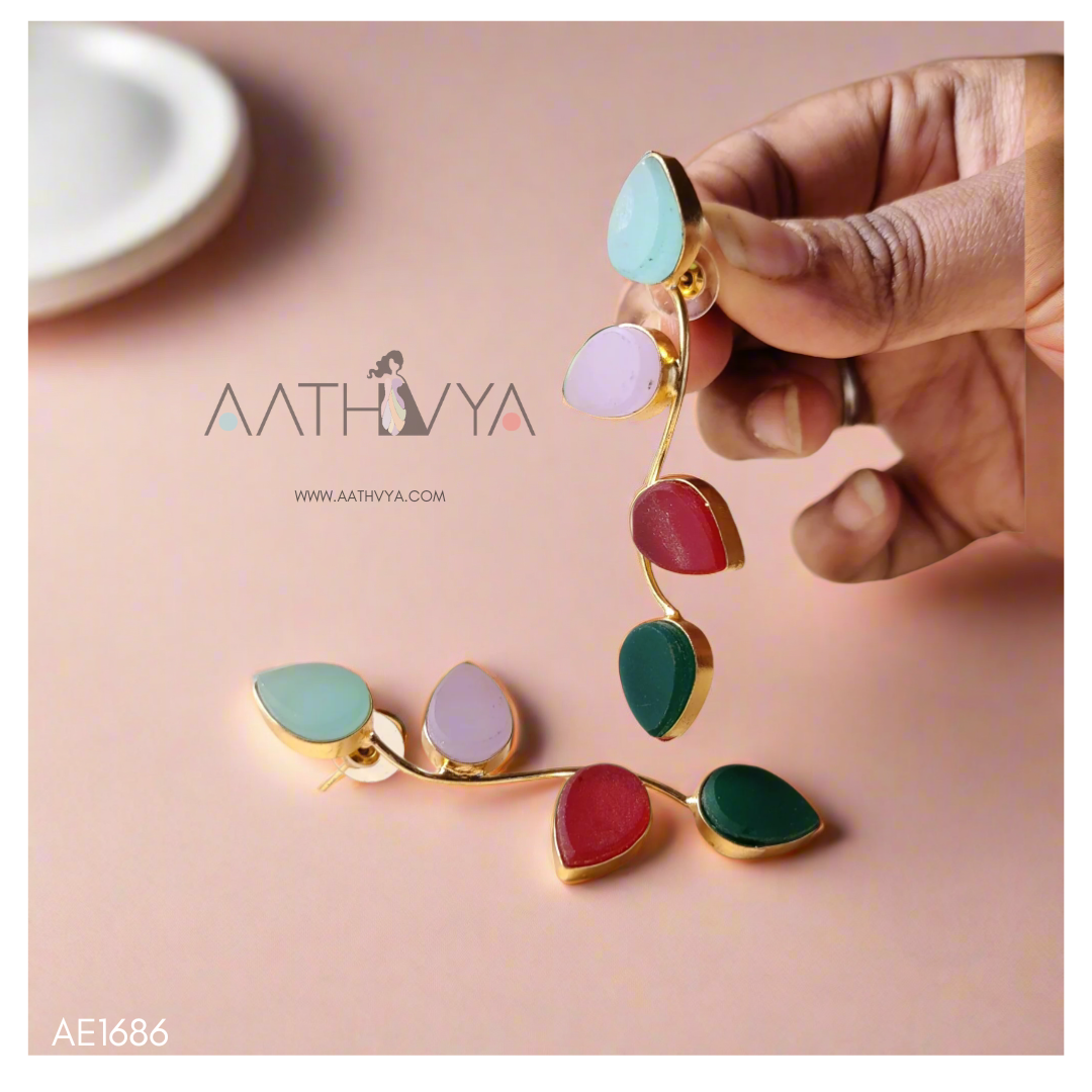 WAVY LEAF EARRINGS - AE1686