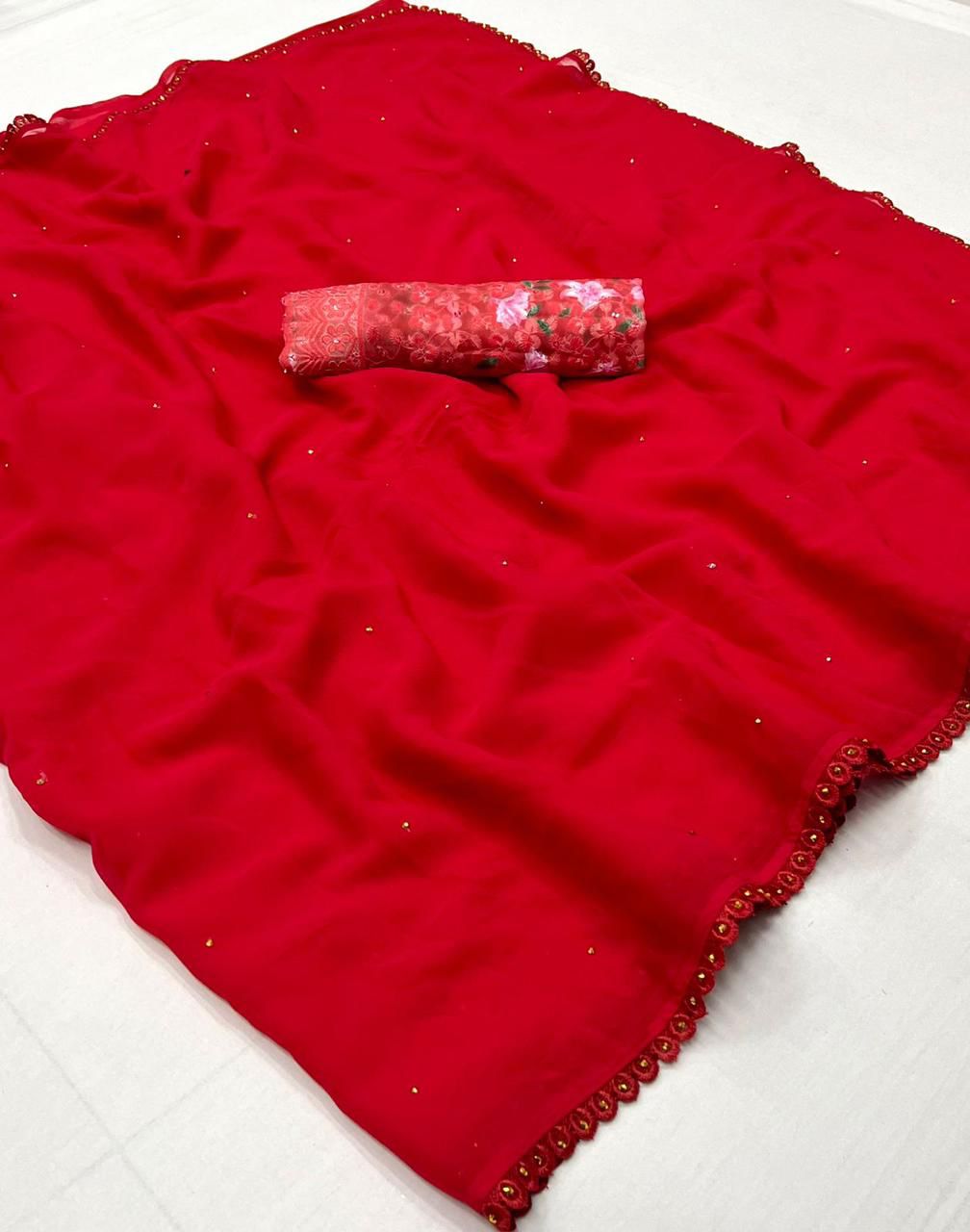 MOSS CHIFFON SAREES - AS1912