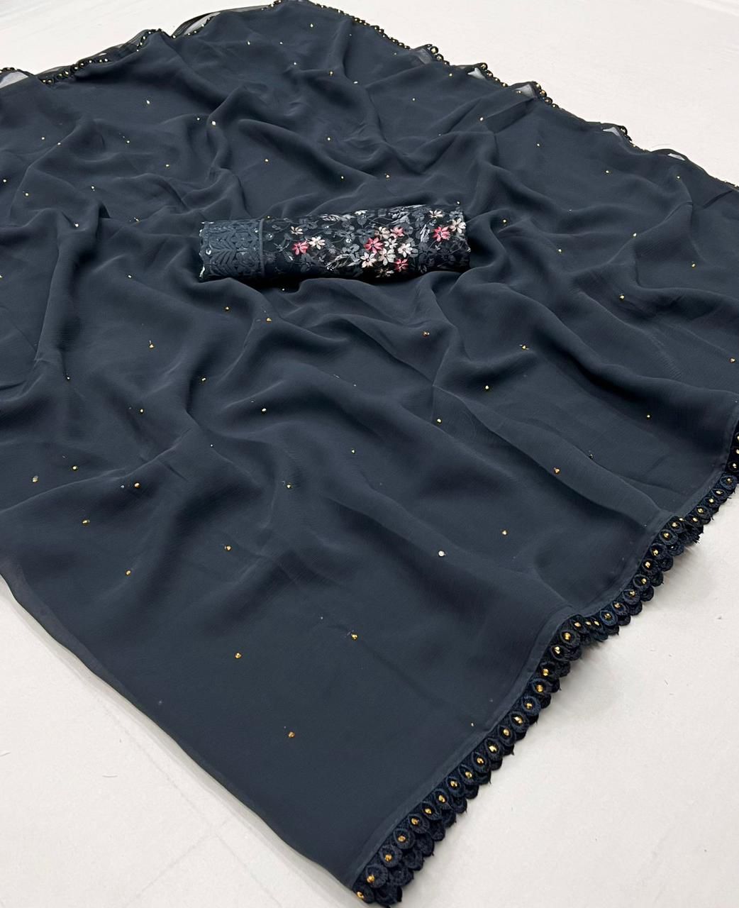 MOSS CHIFFON SAREES - AS1912
