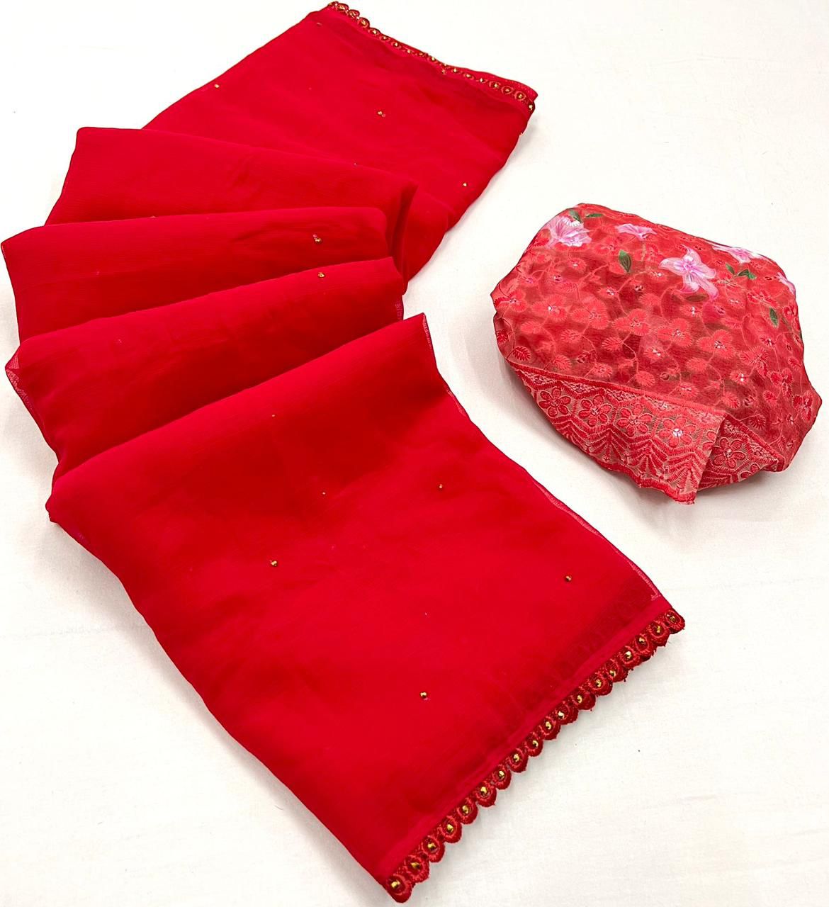 MOSS CHIFFON SAREES - AS1912