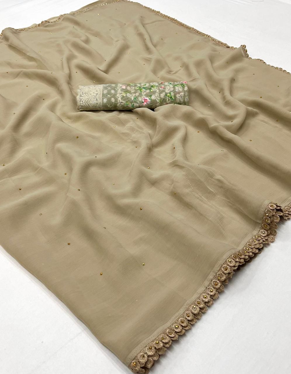 MOSS CHIFFON SAREES - AS1912