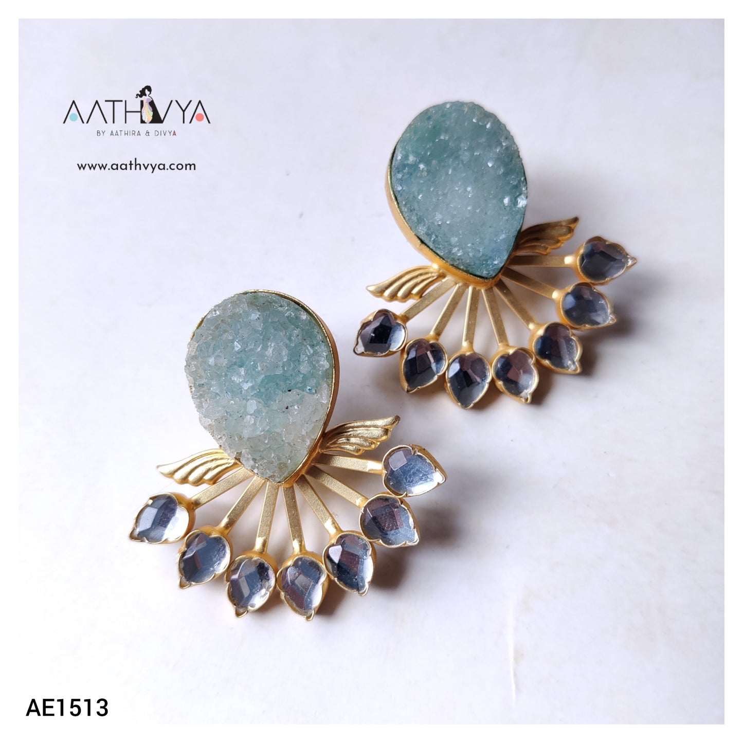 WINGED DRUZY EARRINGS - AE1513