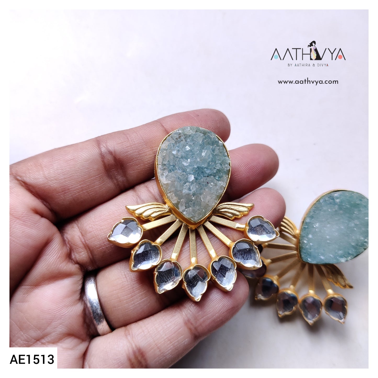 WINGED DRUZY EARRINGS - AE1513