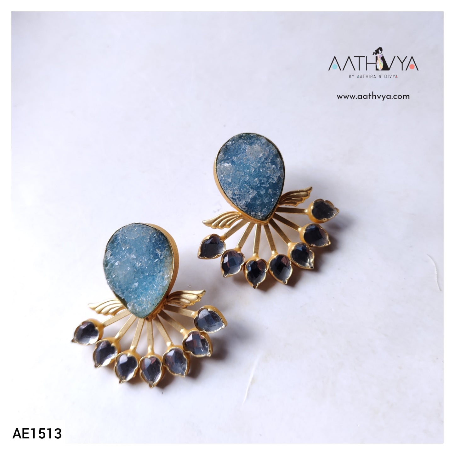 WINGED DRUZY EARRINGS - AE1513