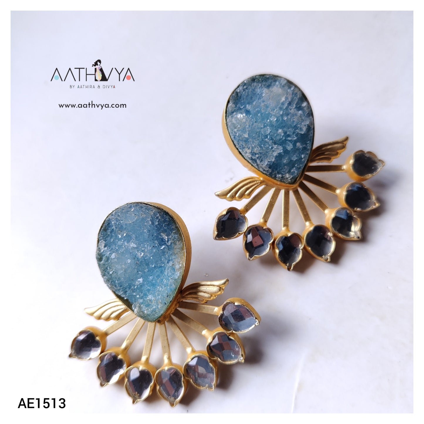 WINGED DRUZY EARRINGS - AE1513