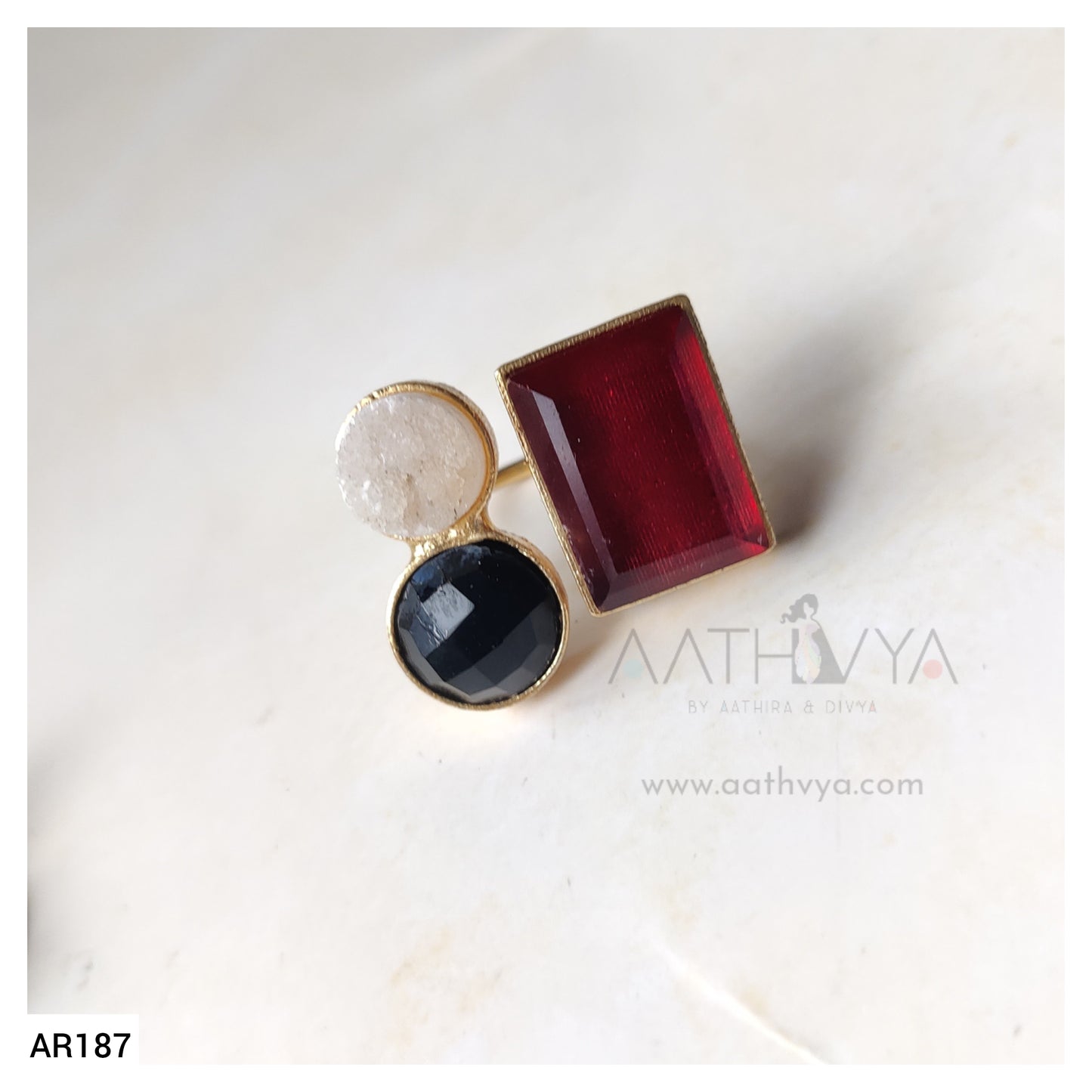 TRI STONE RING - AR187