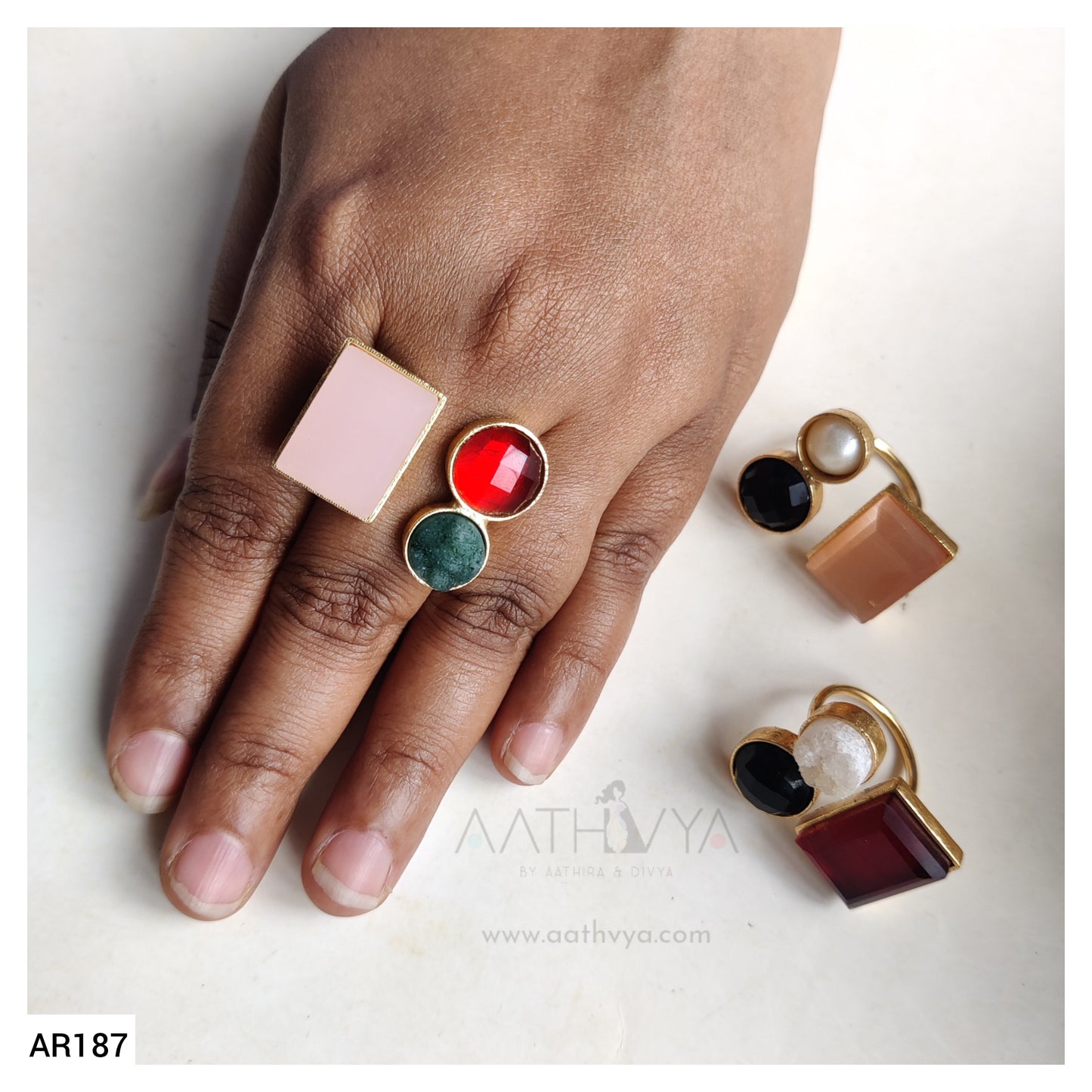 TRI STONE RING - AR187