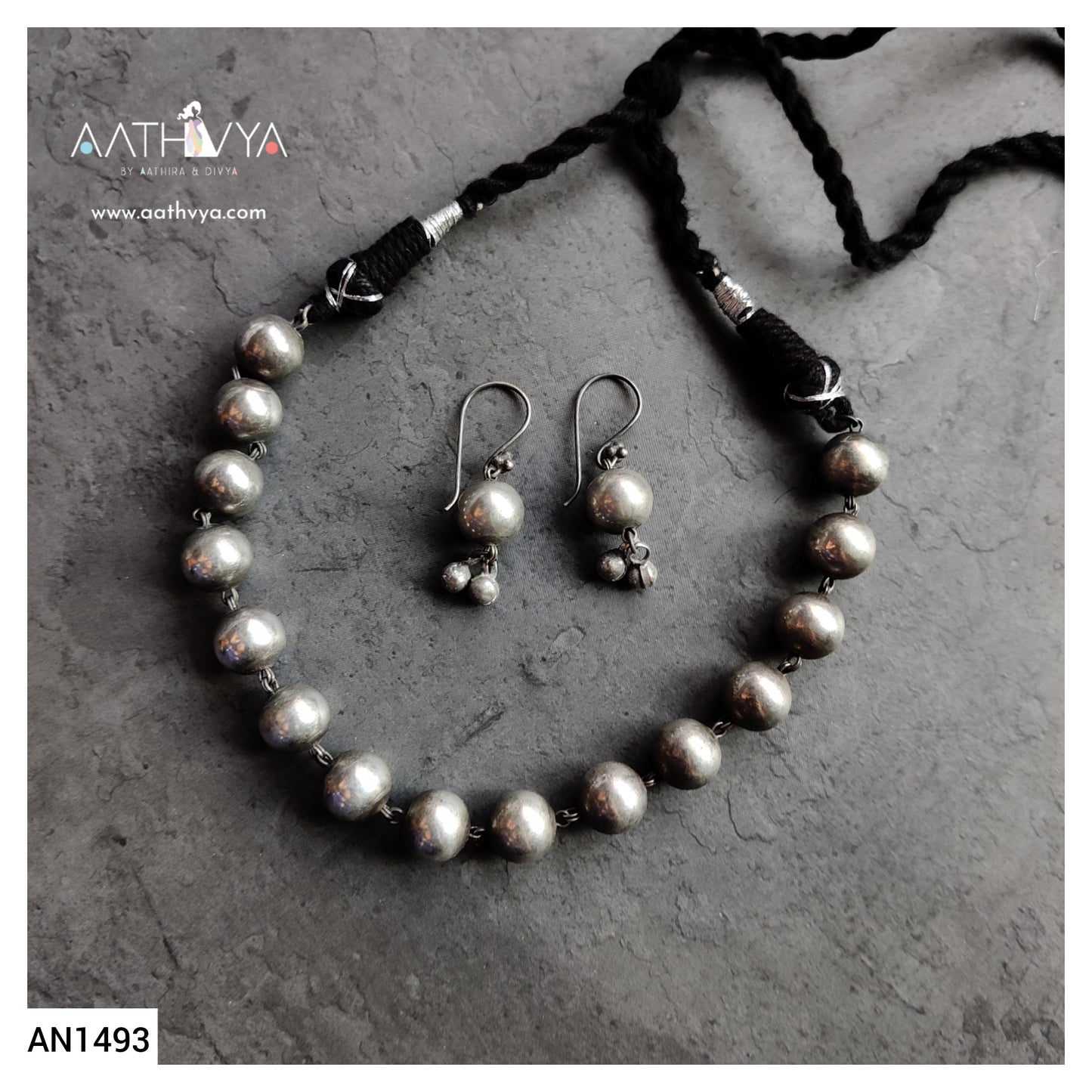 SILVER BALL BEAD SET - AN1493