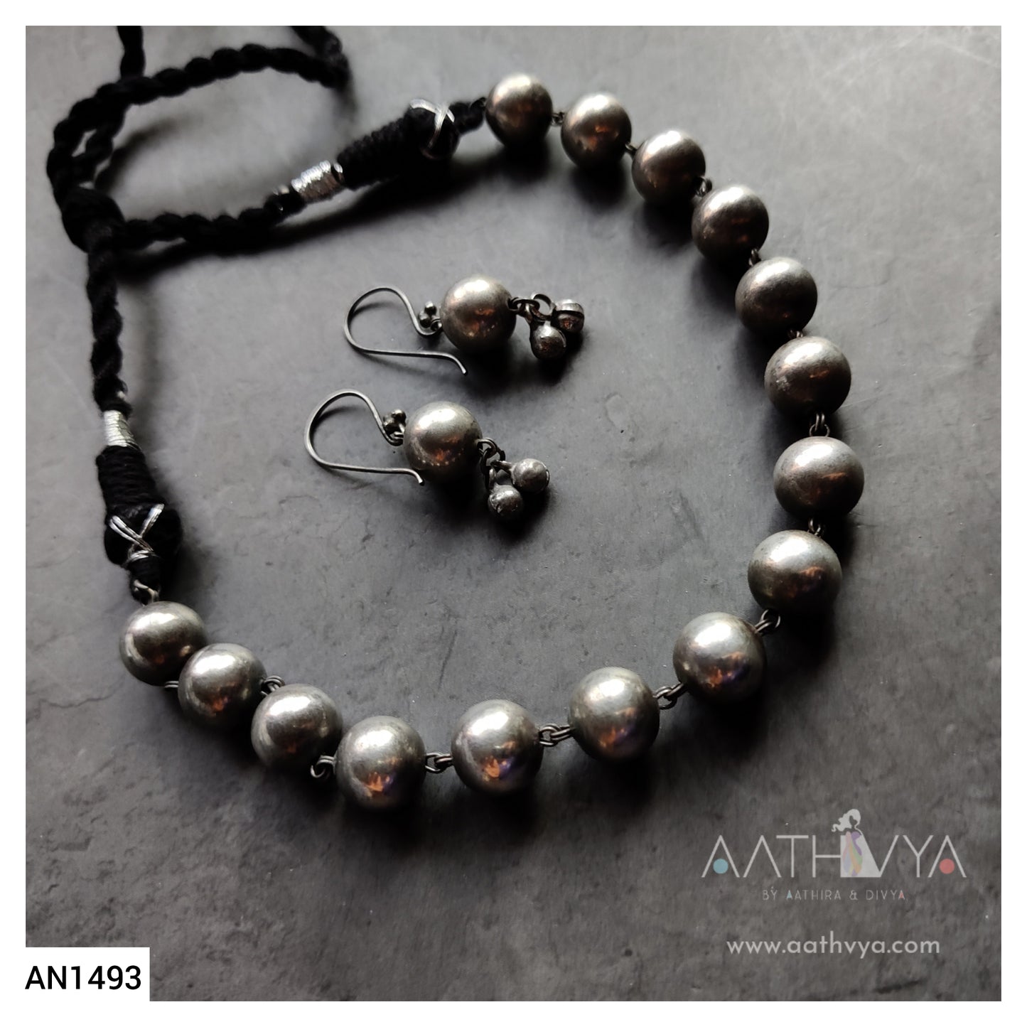 SILVER BALL BEAD SET - AN1493