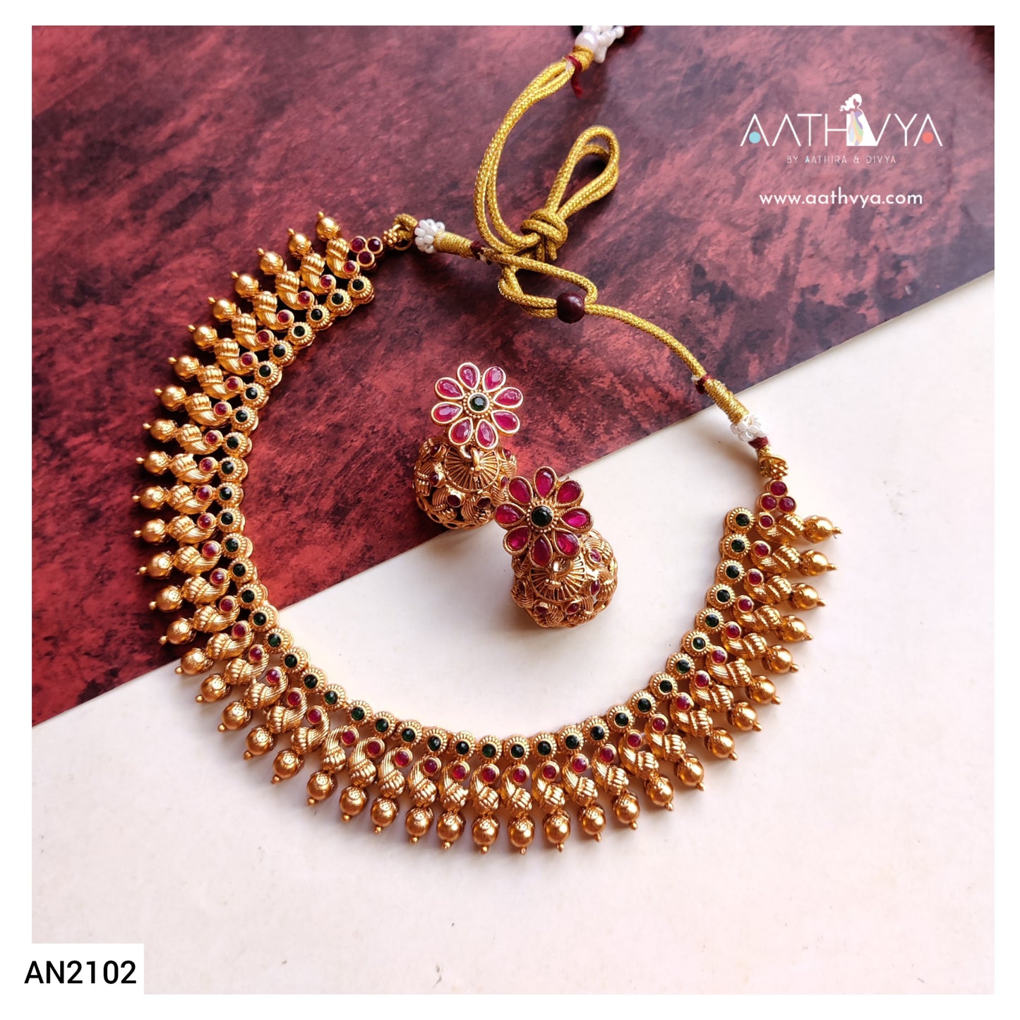 ANTIQUE GOLD PEACOCK SET - AN2102