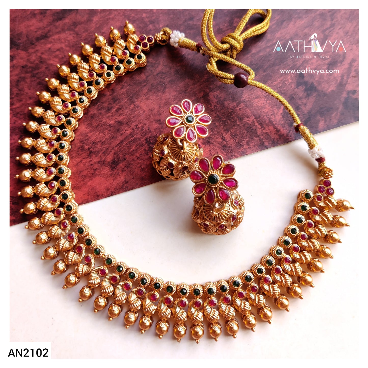ANTIQUE GOLD PEACOCK SET - AN2102