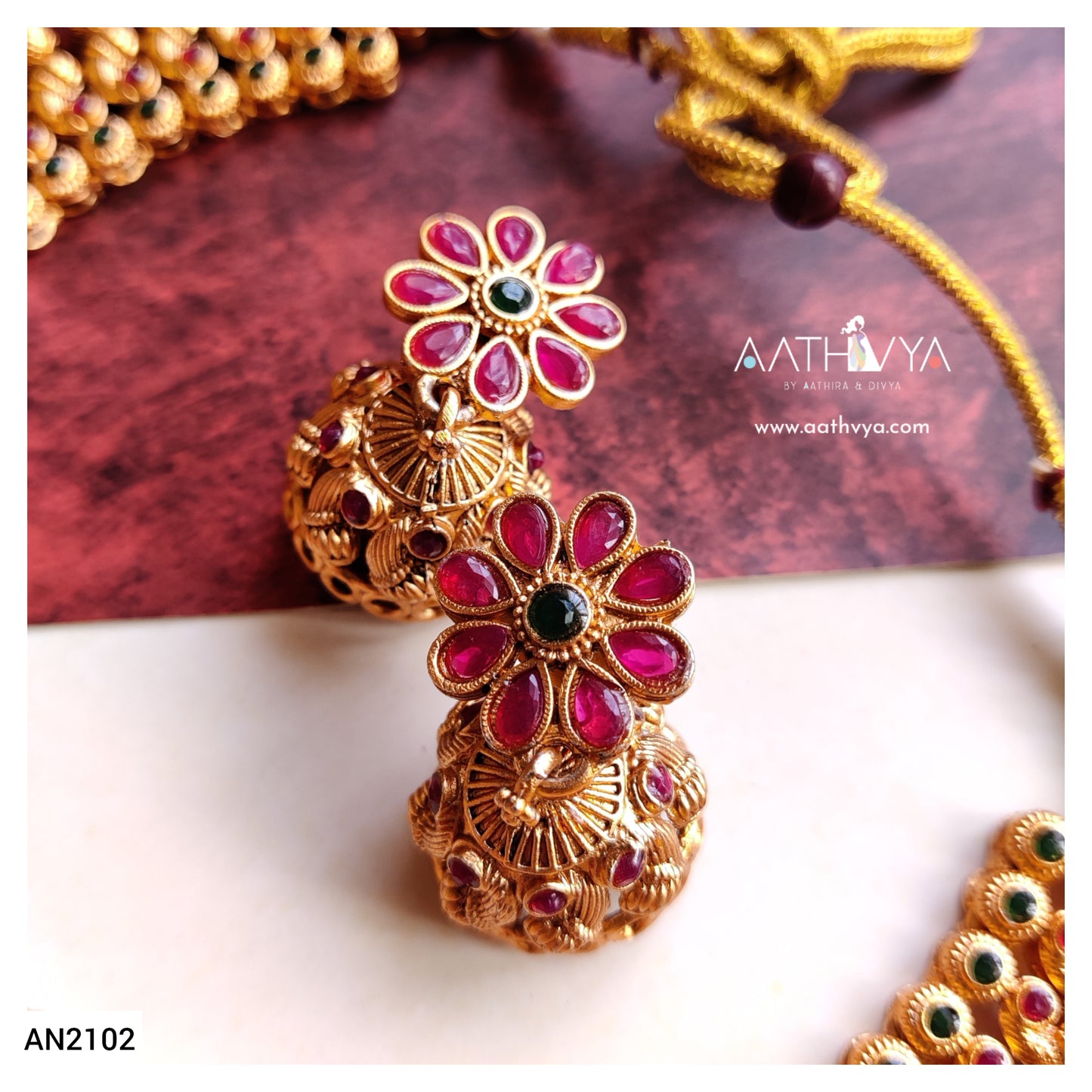 ANTIQUE GOLD PEACOCK SET - AN2102