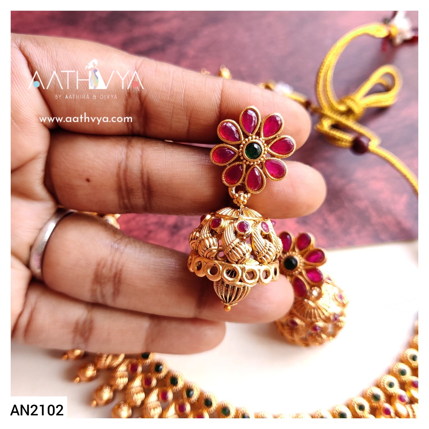 ANTIQUE GOLD PEACOCK SET - AN2102