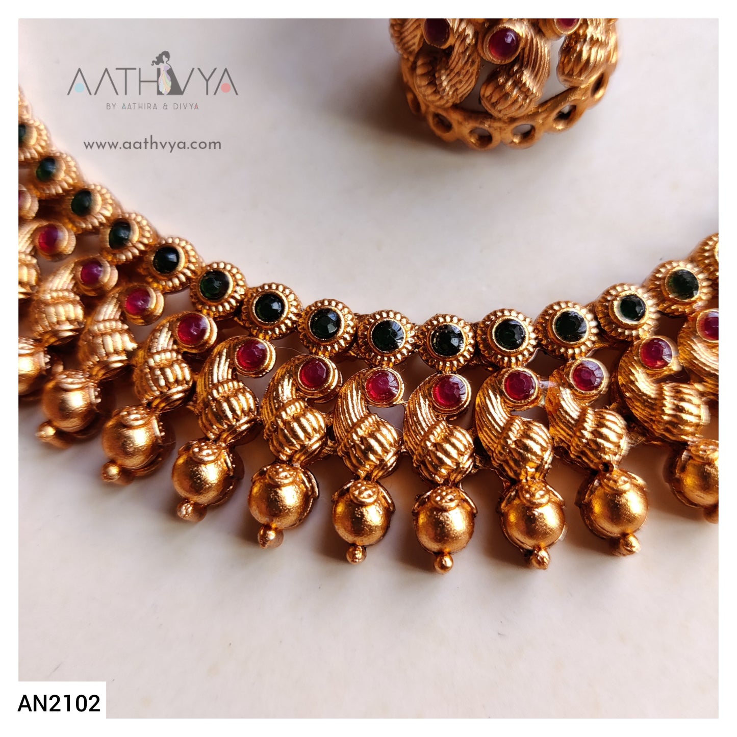 ANTIQUE GOLD PEACOCK SET - AN2102