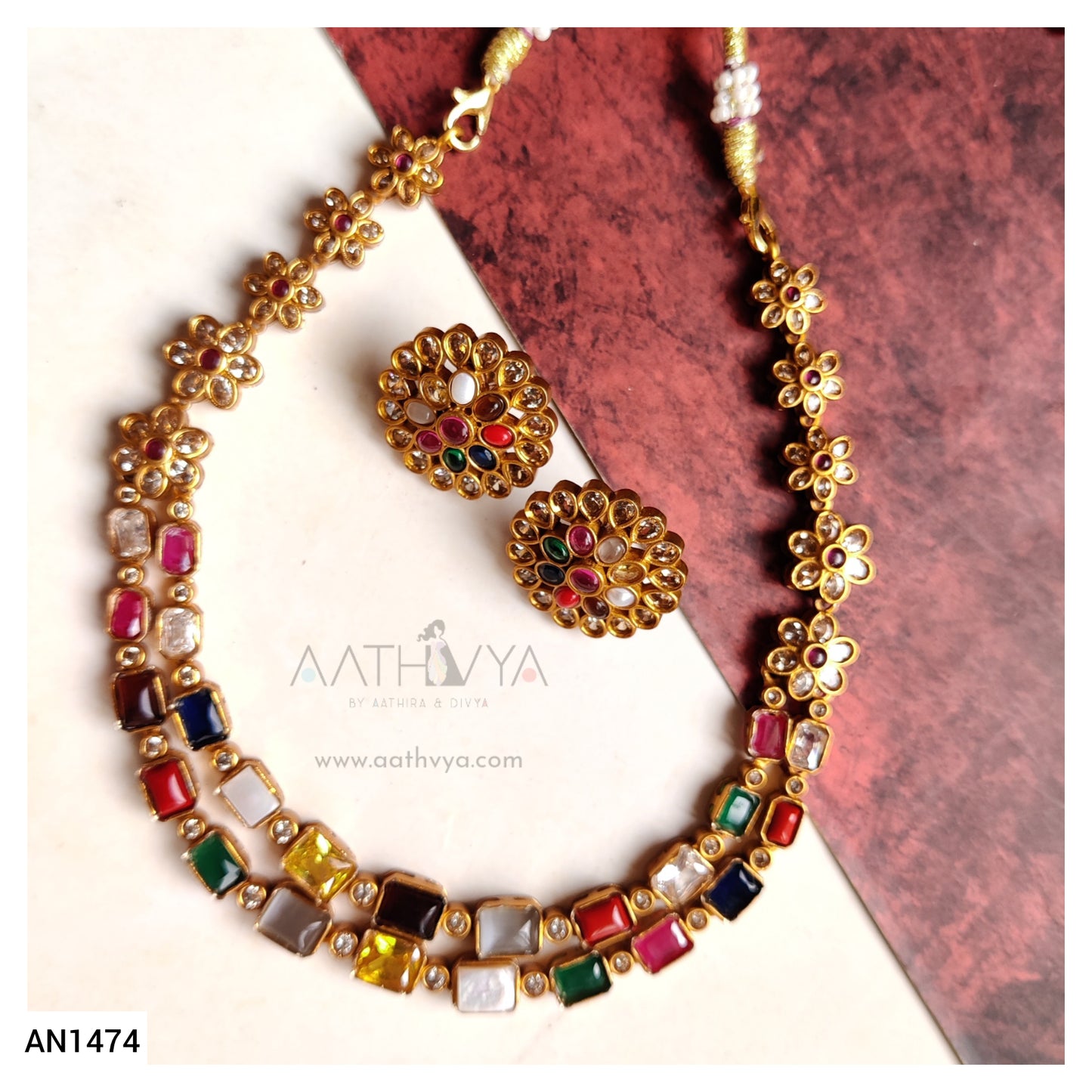 TWO LAYER NAVARATNA SET - AN1474