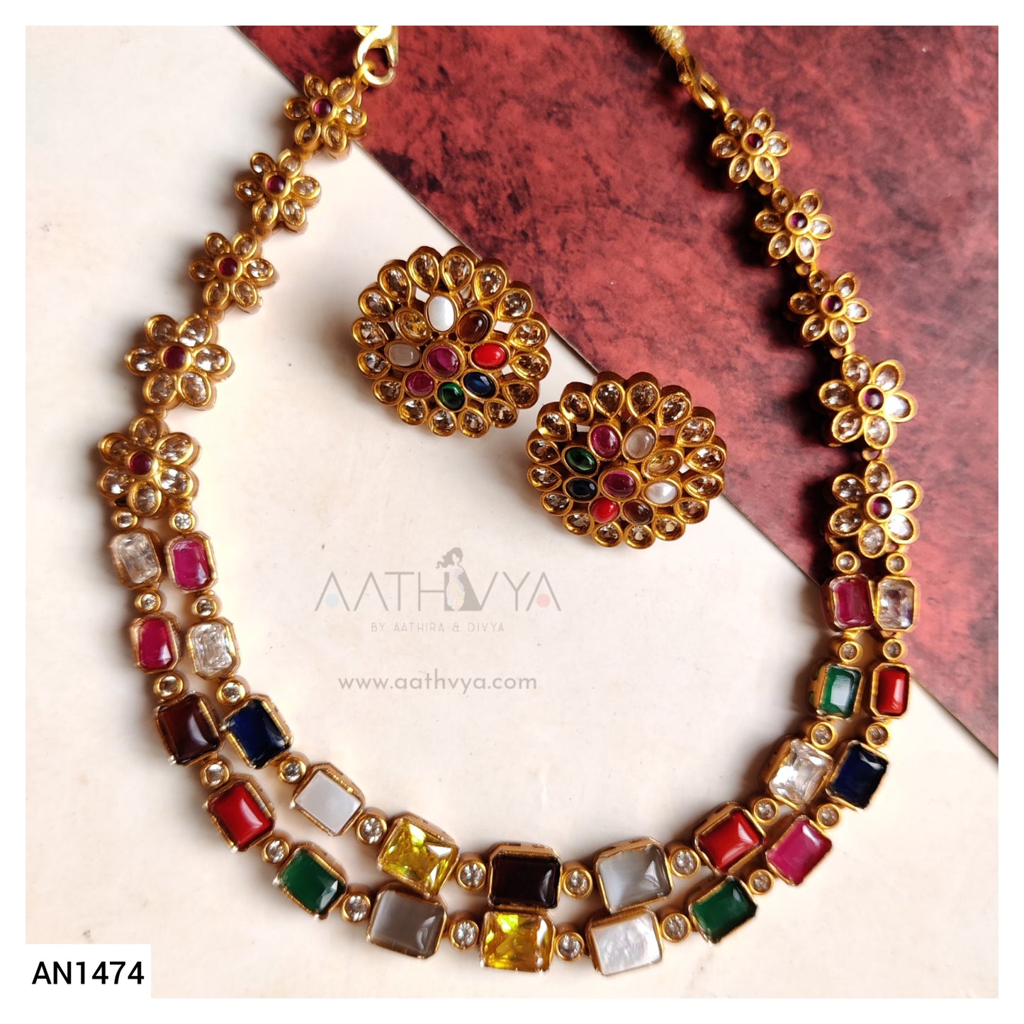 TWO LAYER NAVARATNA SET - AN1474