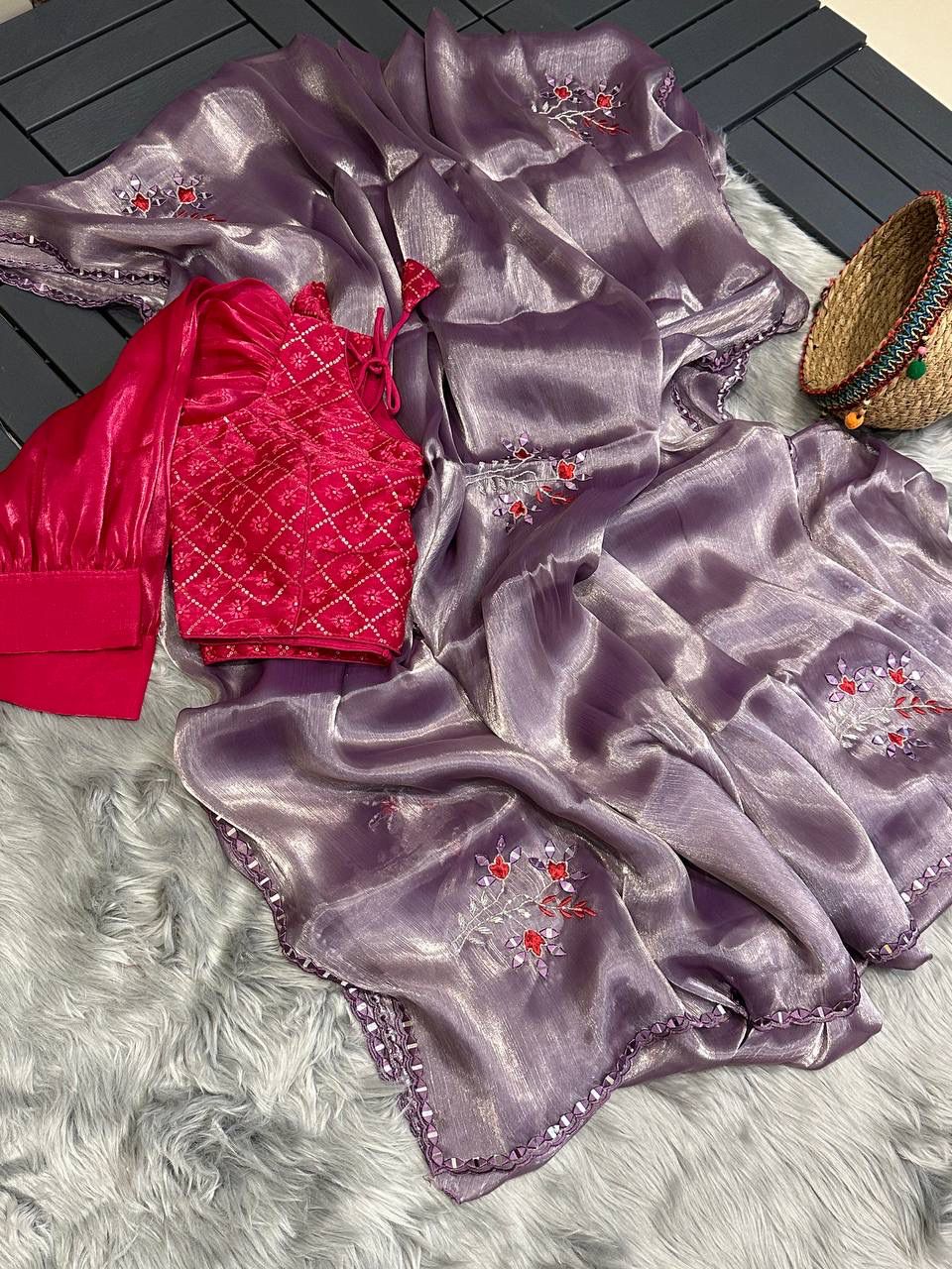 SHIMMER ORGANZA SAREES - AS1882