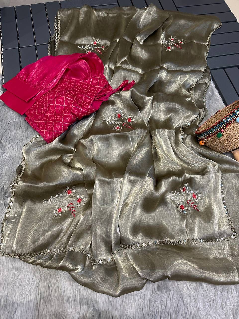 SHIMMER ORGANZA SAREES - AS1882