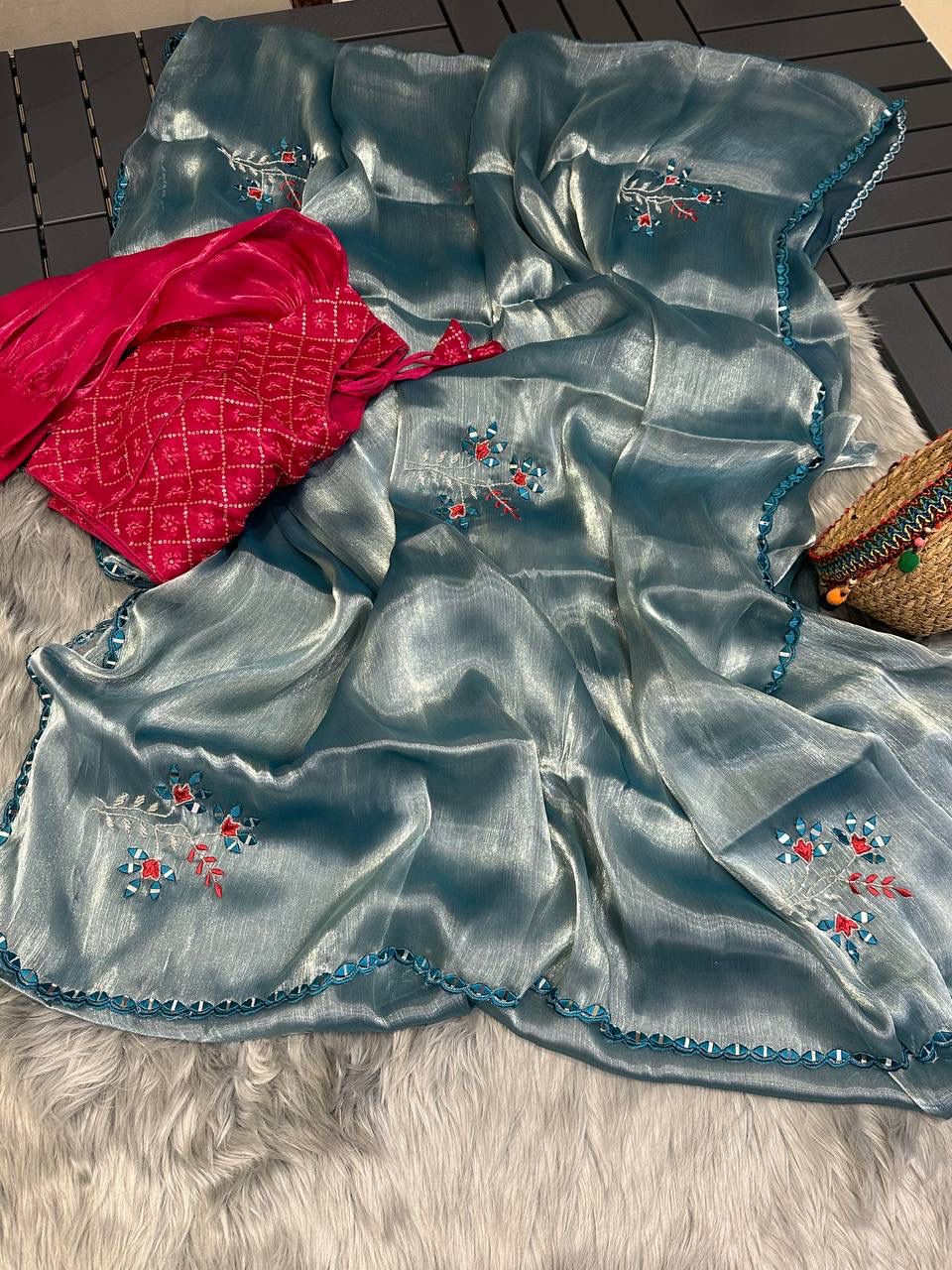 SHIMMER ORGANZA SAREES - AS1882