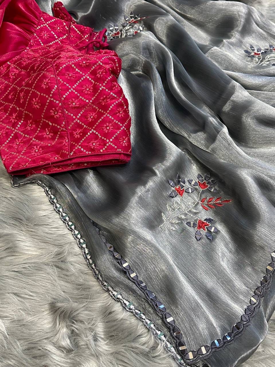SHIMMER ORGANZA SAREES - AS1882