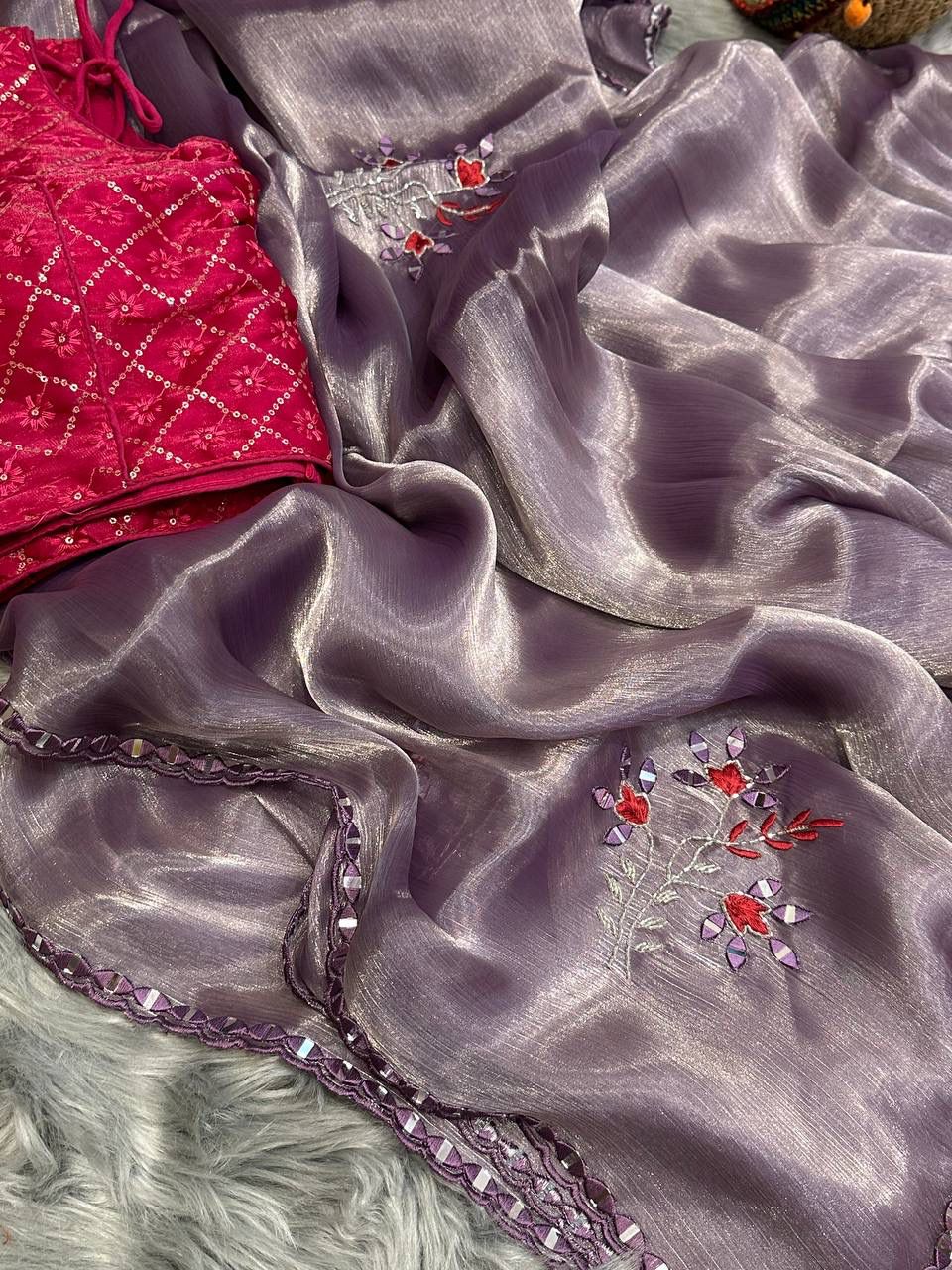 SHIMMER ORGANZA SAREES - AS1882