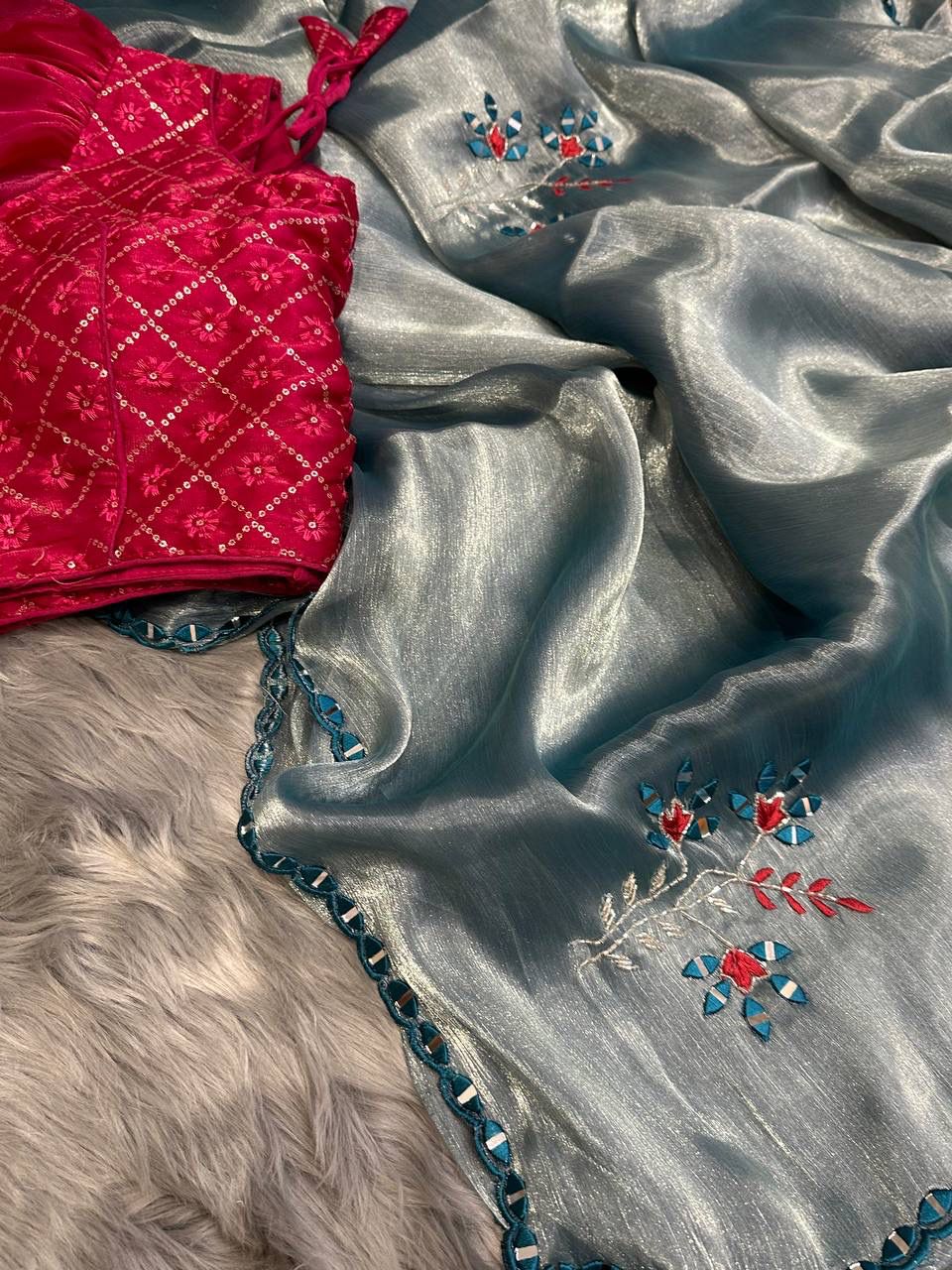 SHIMMER ORGANZA SAREES - AS1882