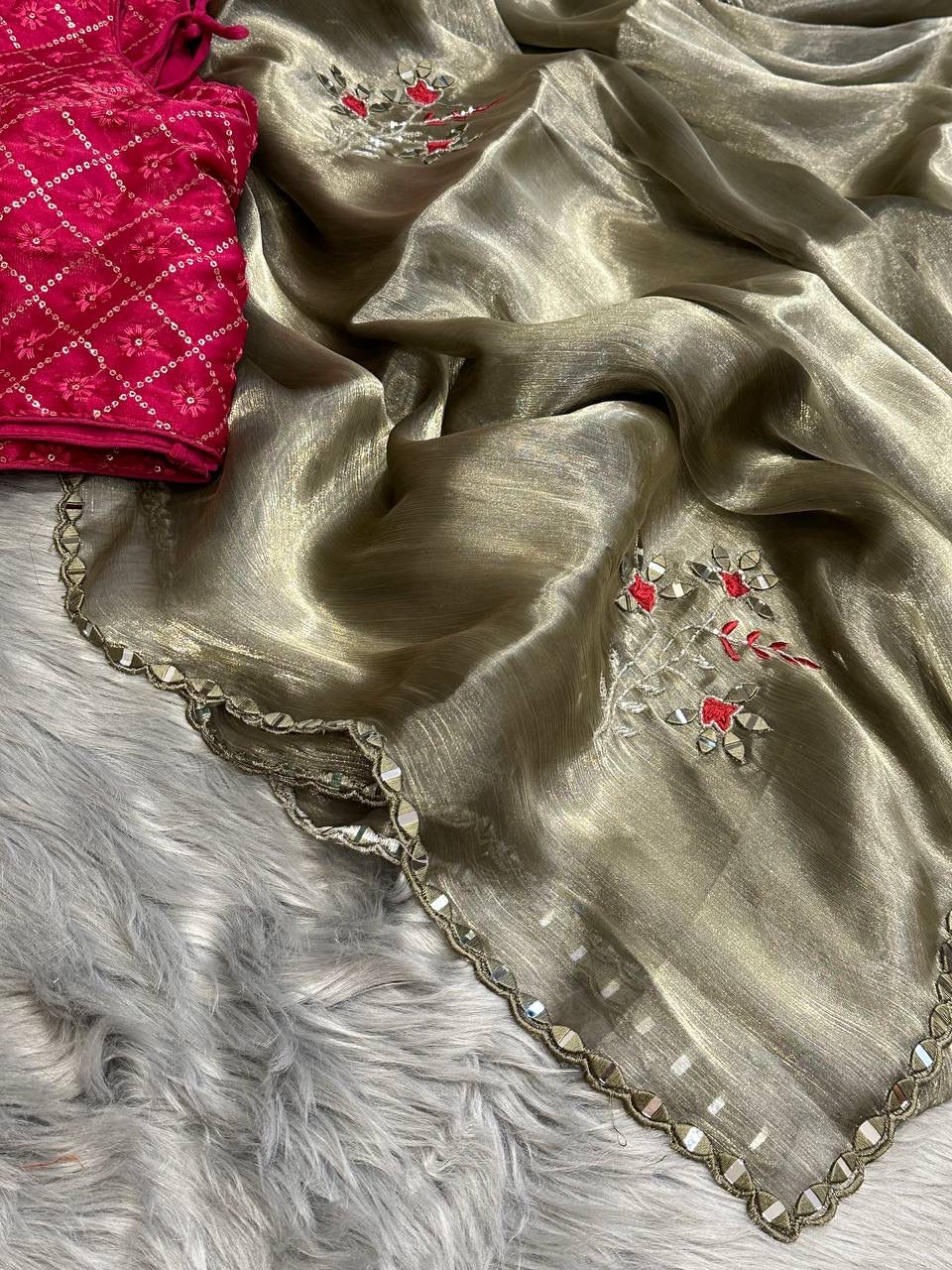 SHIMMER ORGANZA SAREES - AS1882