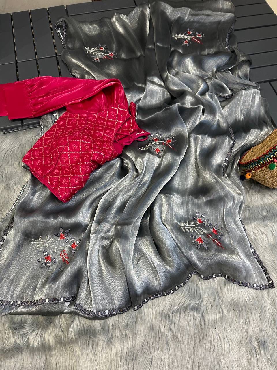 SHIMMER ORGANZA SAREES - AS1882