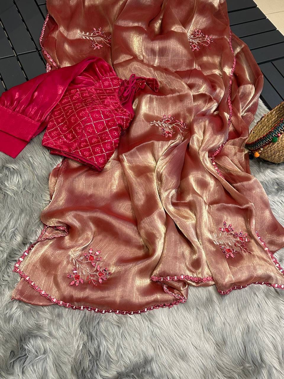 SHIMMER ORGANZA SAREES - AS1882
