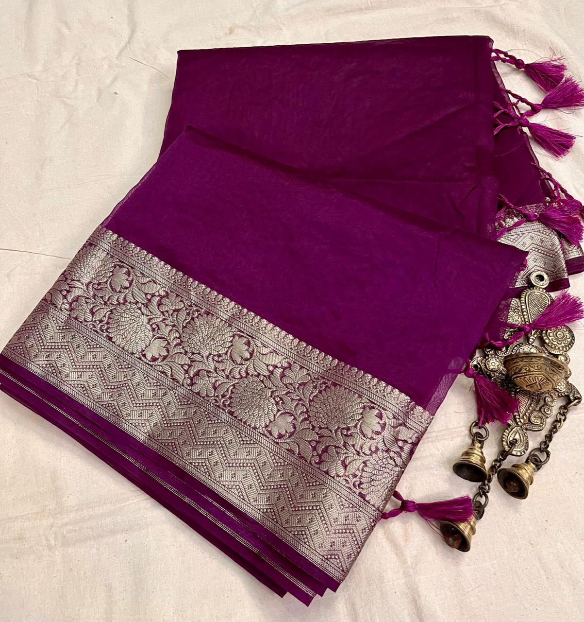 SEMI ORGANZA SILK SAREE - AS1884