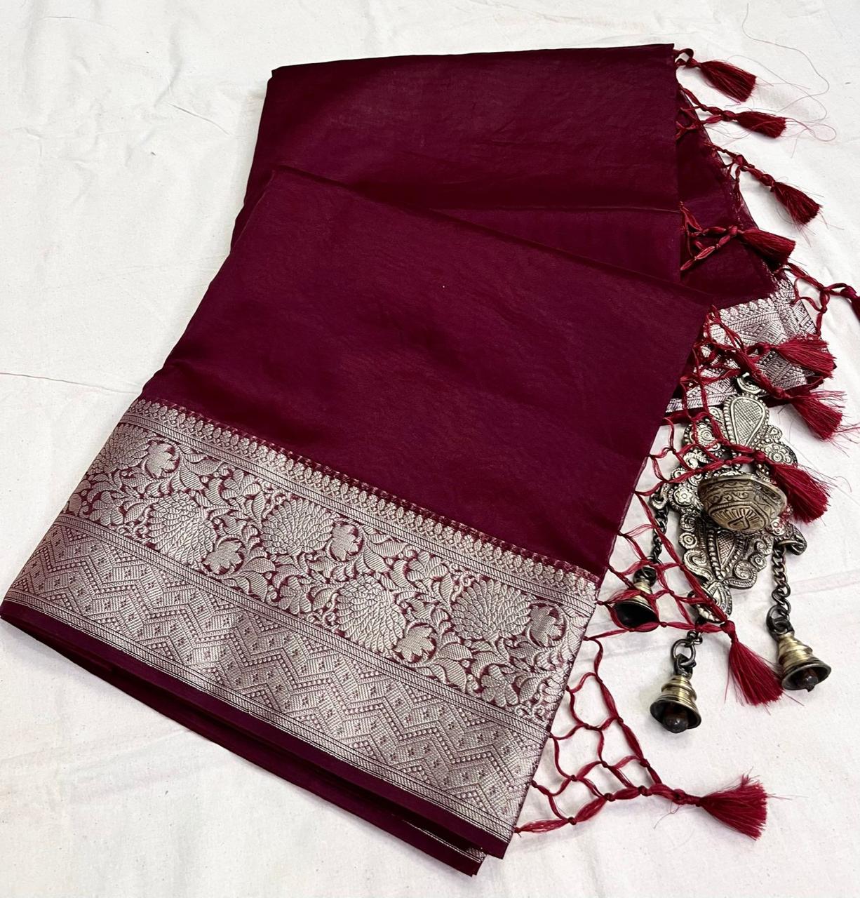 SEMI ORGANZA SILK SAREE - AS1884