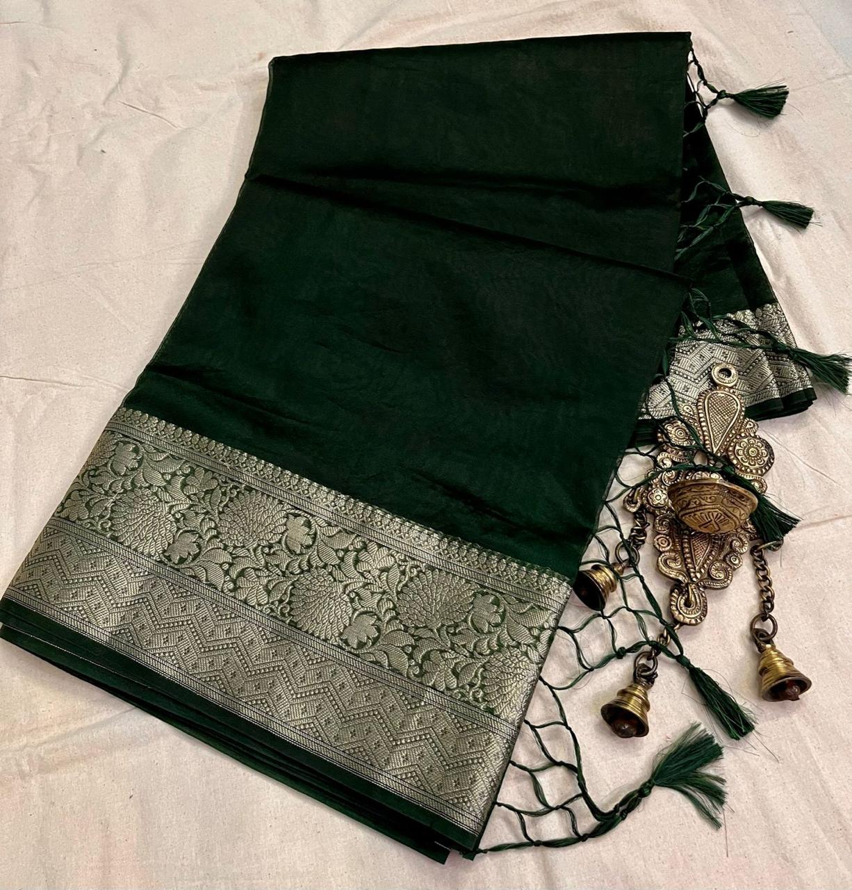 SEMI ORGANZA SILK SAREE - AS1884