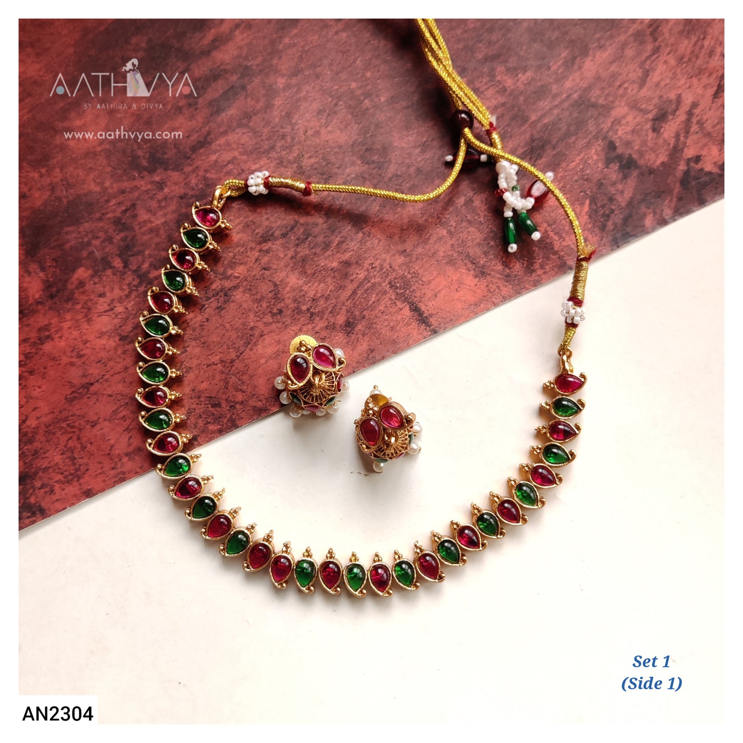 REVERSIBLE MATTE NECKLACE SET - AN2304