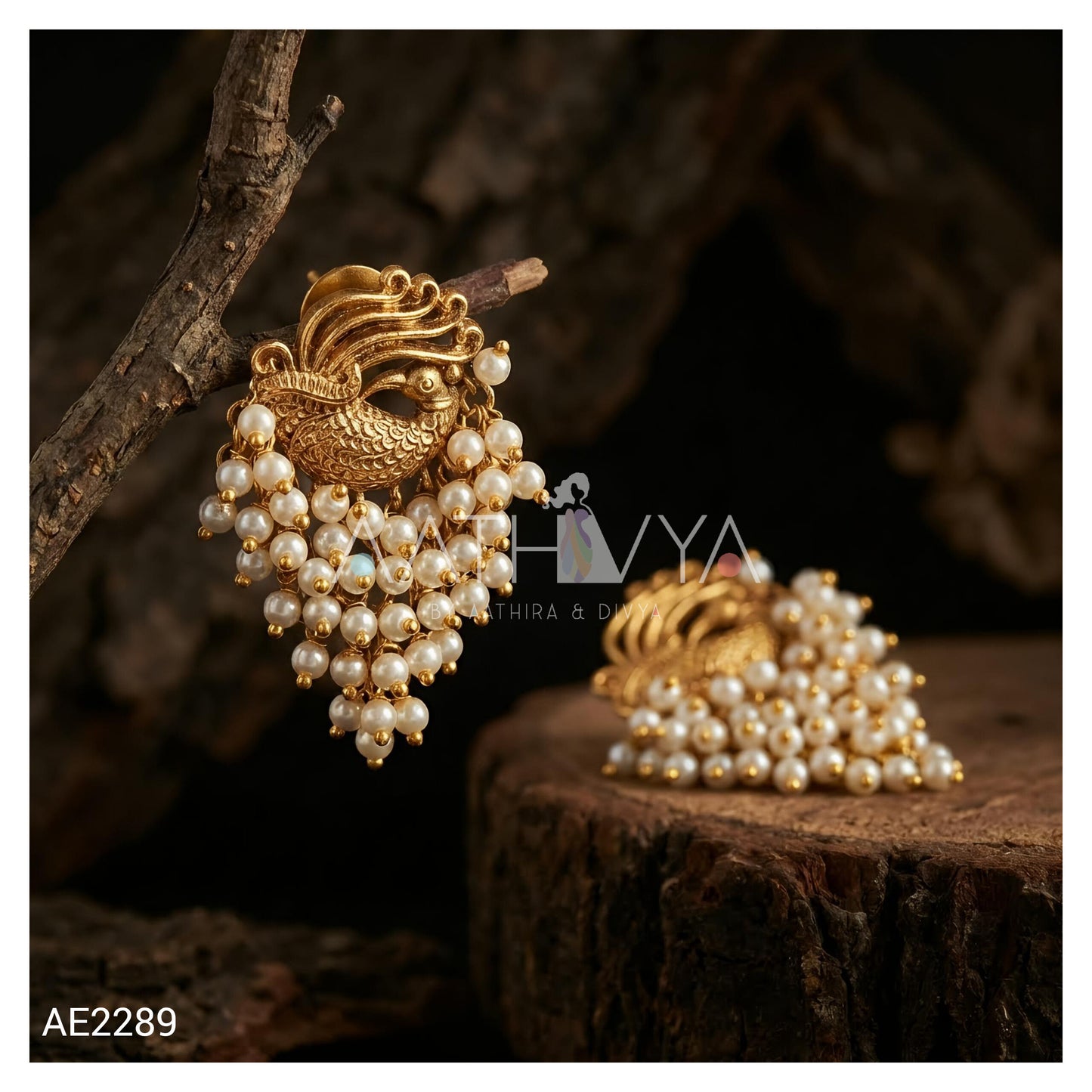 MATTE PEACOCK EARRINGS AE2289