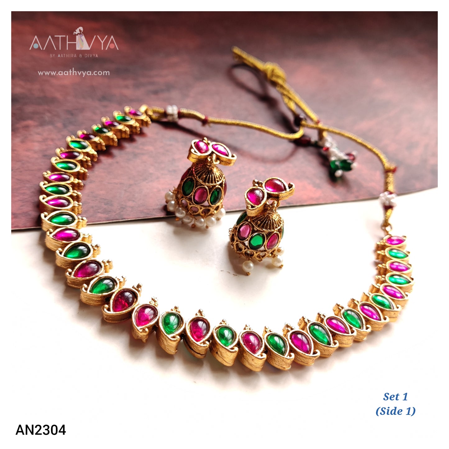 REVERSIBLE MATTE NECKLACE SET - AN2304