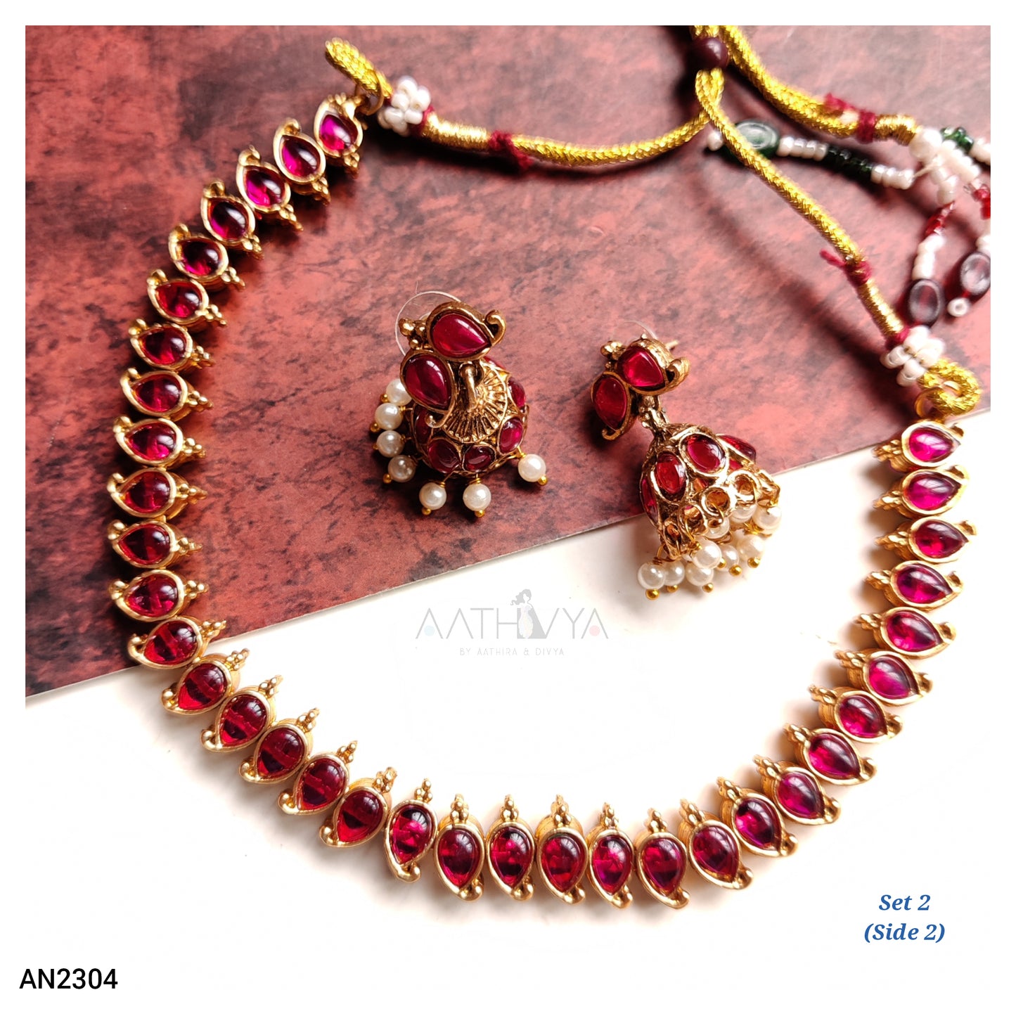 REVERSIBLE MATTE NECKLACE SET - AN2304