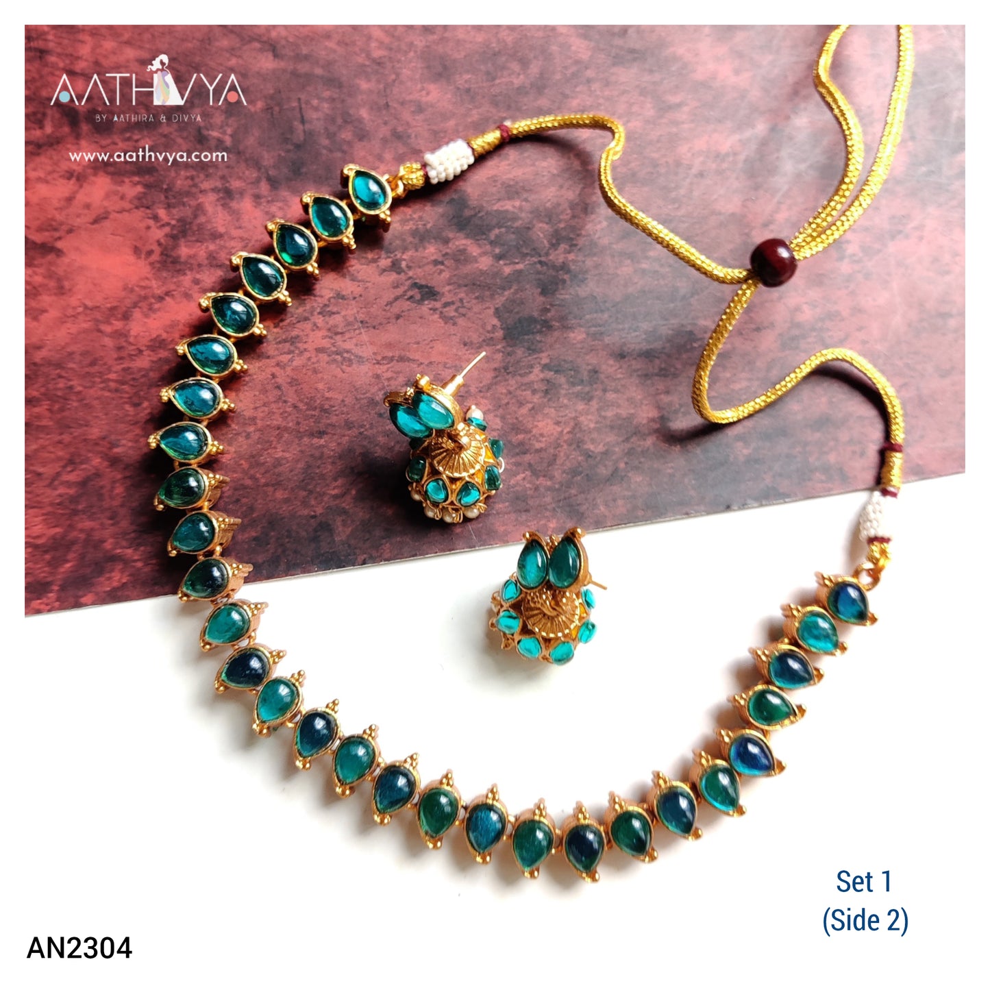 REVERSIBLE MATTE NECKLACE SET - AN2304