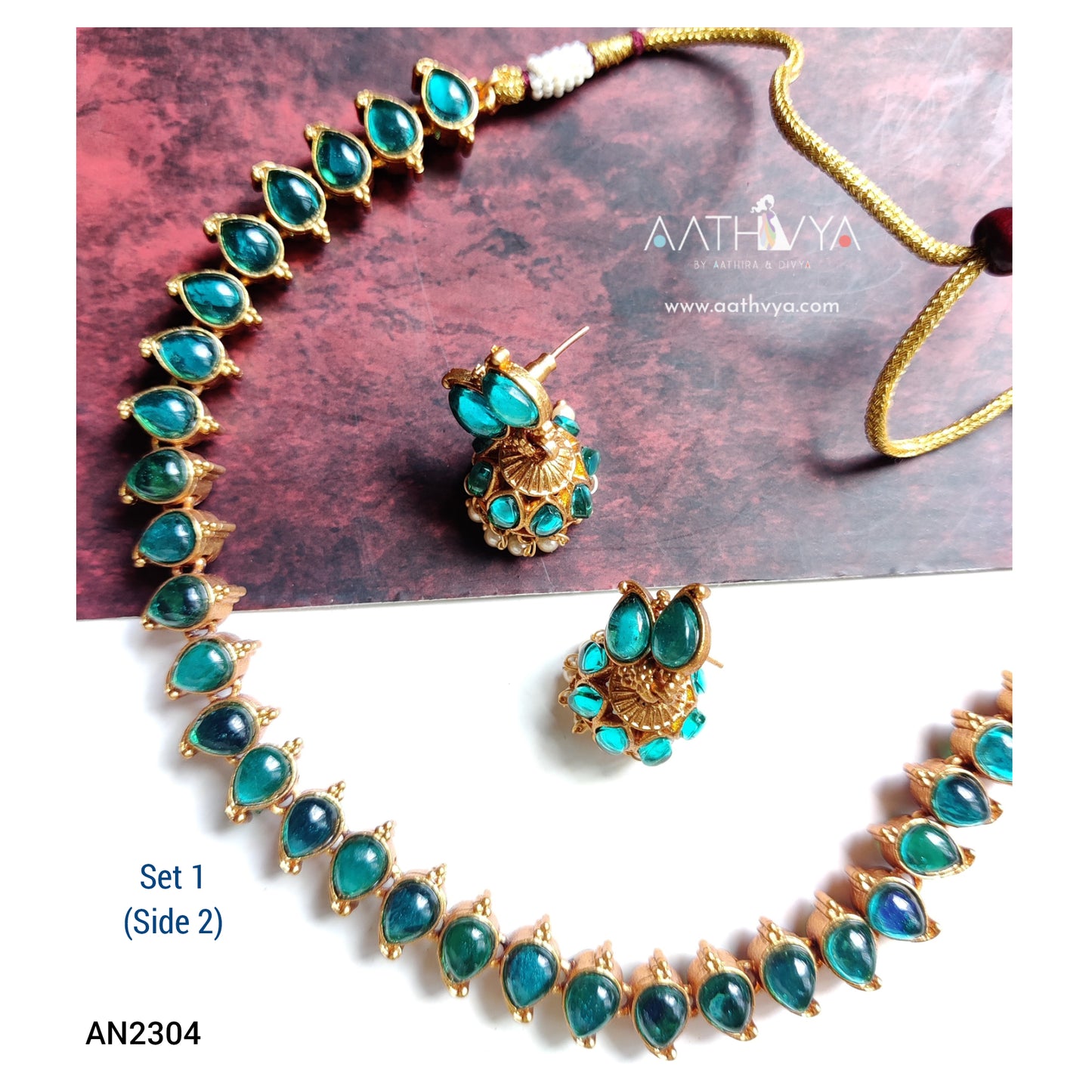 REVERSIBLE MATTE NECKLACE SET - AN2304