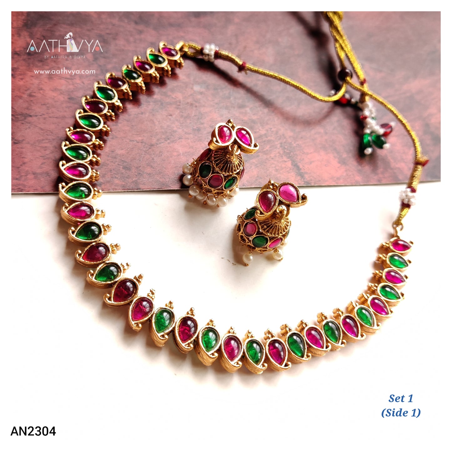 REVERSIBLE MATTE NECKLACE SET - AN2304