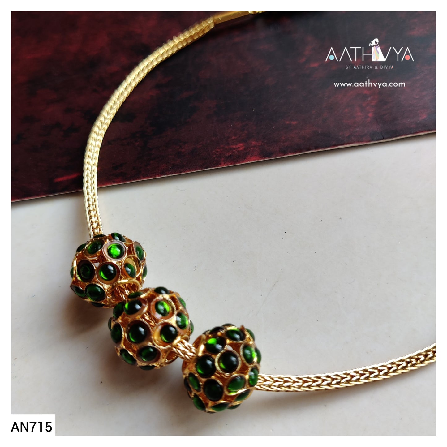 TRI BALL PENDANT NECKLACE - AN715