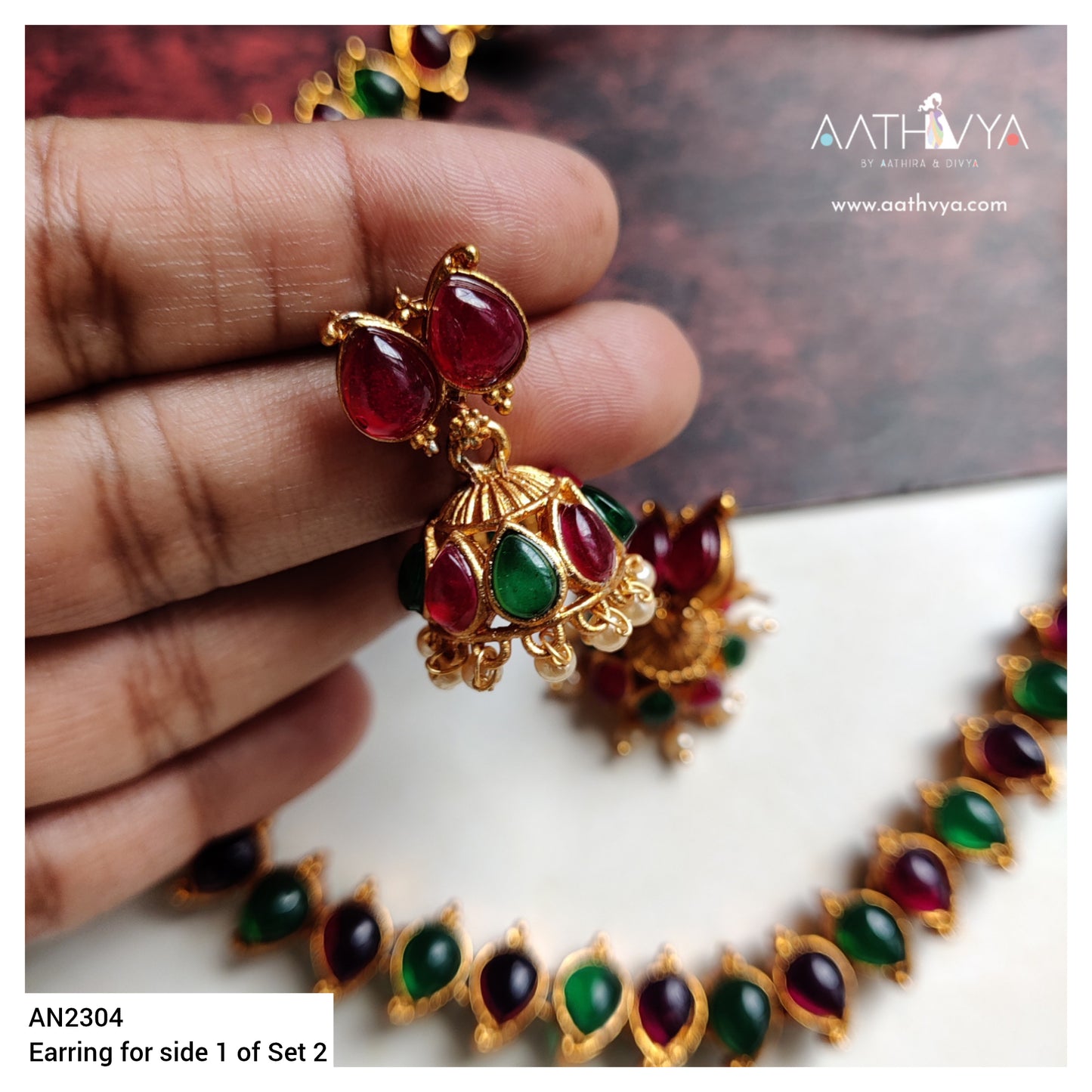 REVERSIBLE MATTE NECKLACE SET - AN2304