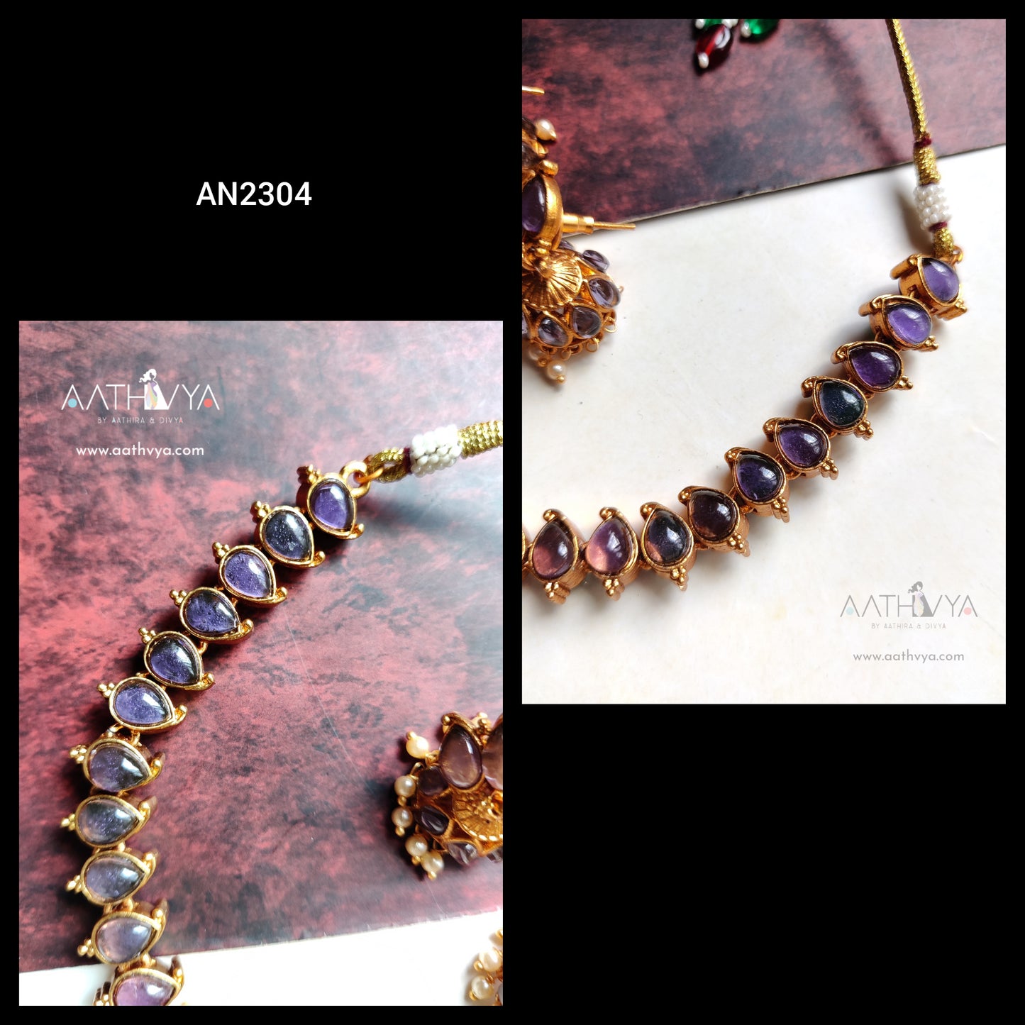 REVERSIBLE MATTE NECKLACE SET - AN2304