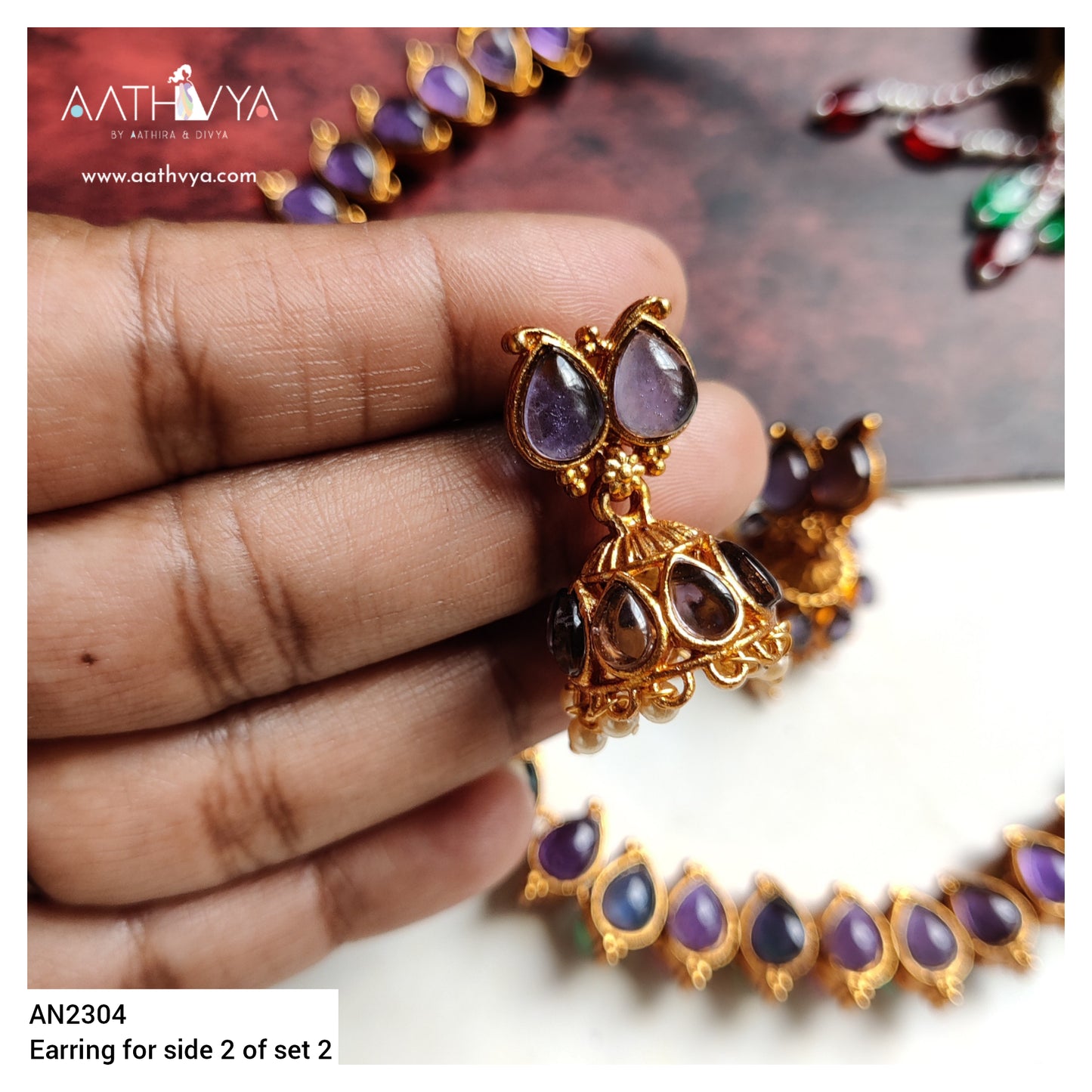 REVERSIBLE MATTE NECKLACE SET - AN2304