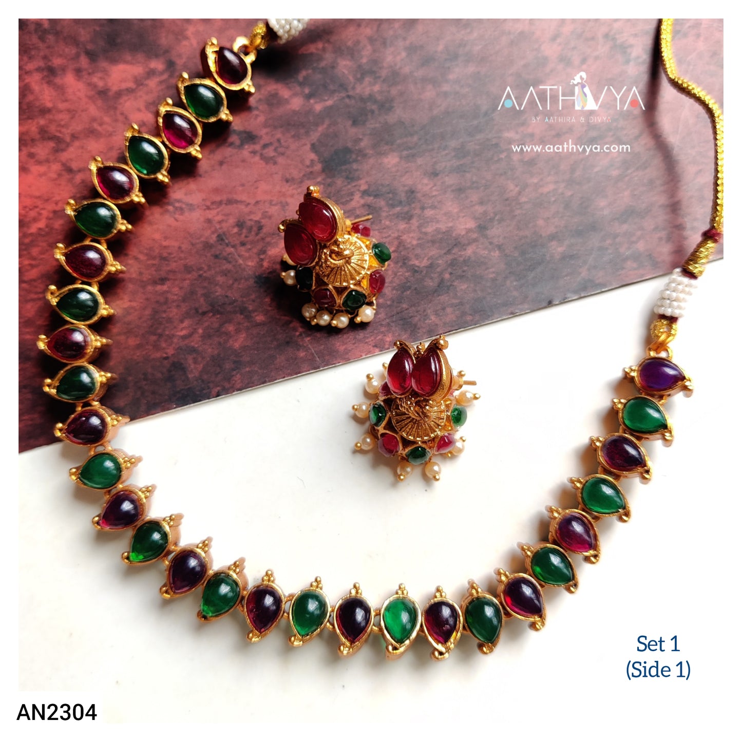 REVERSIBLE MATTE NECKLACE SET - AN2304