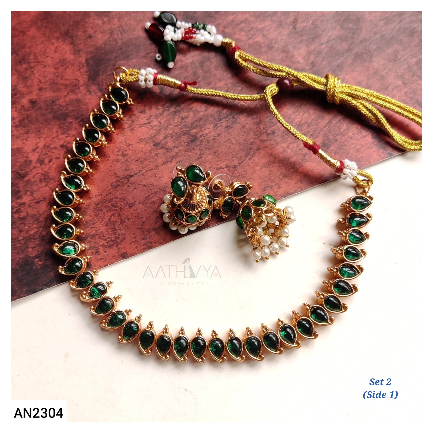 REVERSIBLE MATTE NECKLACE SET - AN2304