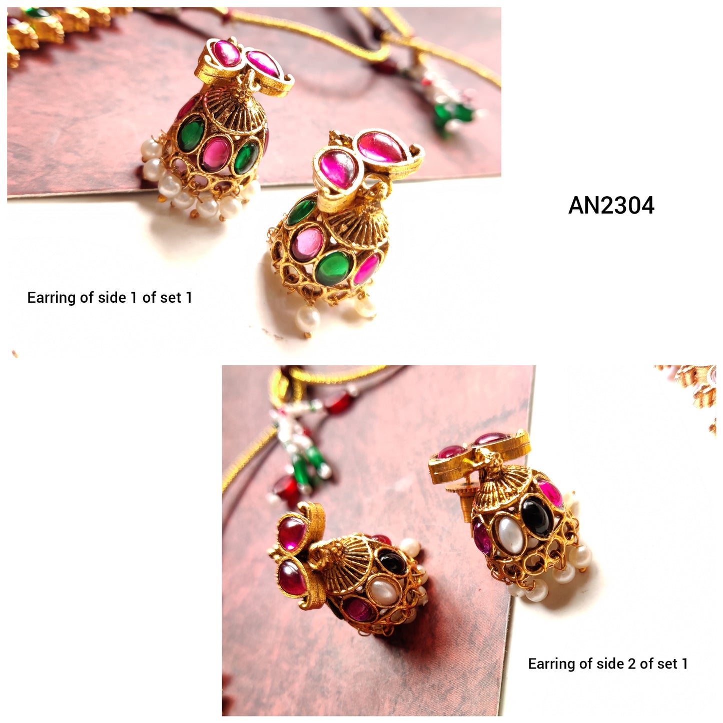 REVERSIBLE MATTE NECKLACE SET - AN2304