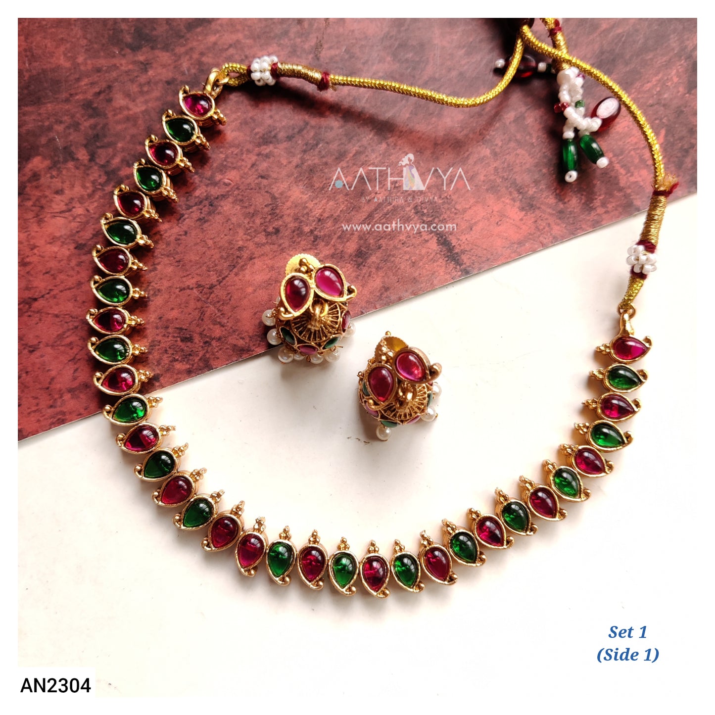 REVERSIBLE MATTE NECKLACE SET - AN2304